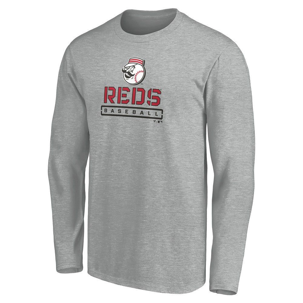 Cincinnati Reds Evanston Stencil Long Sleeve T-Shirt - MLB T-shirts