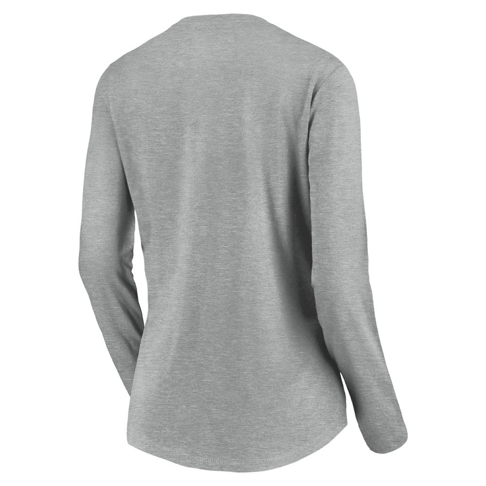 Cincinnati Reds Women's Evanston Stencil Long Sleeve V-Neck T-Shirt - MLB T-shirts