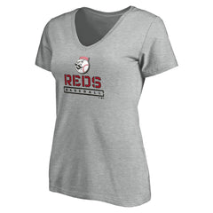 Cincinnati Reds Women's Evanston Stencil V-Neck T-Shirt - MLB T-shirts