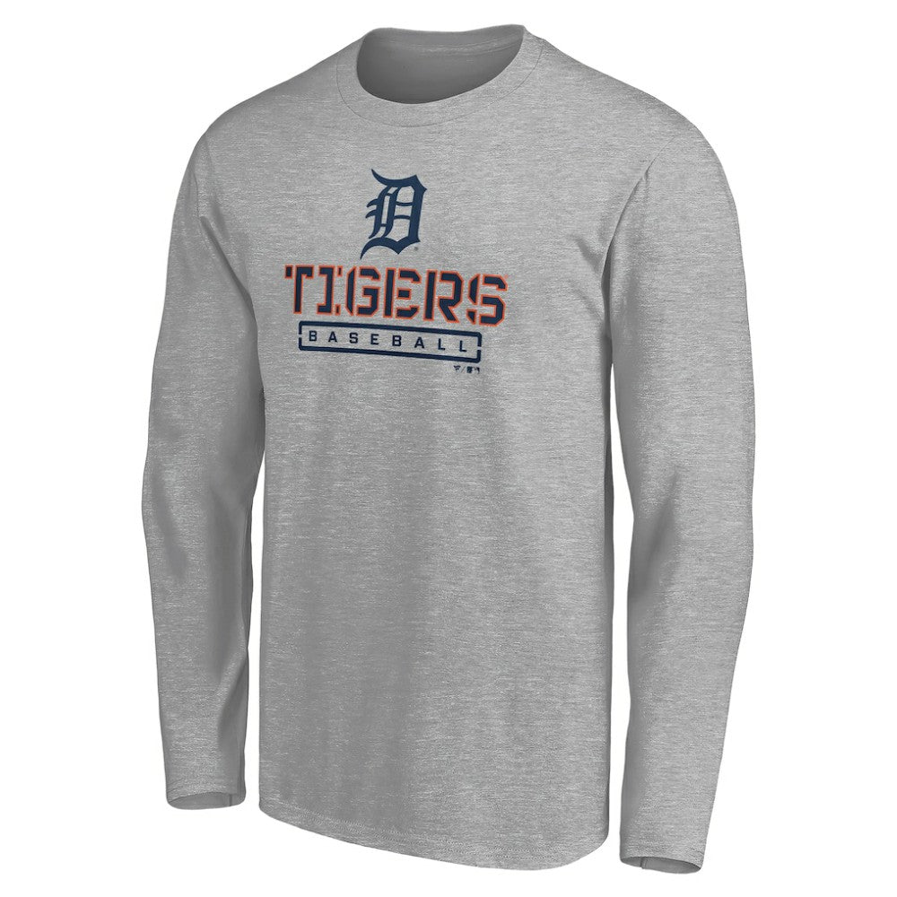 Detroit Tigers Evanston Stencil Long Sleeve T-Shirt - MLB T-shirts