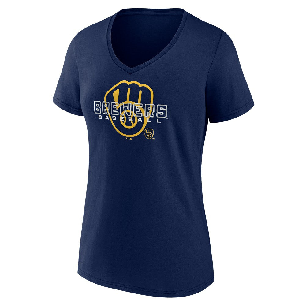 Milwaukee Brewers Women's Stellar V-Neck T-Shirt - MLB T-shirts