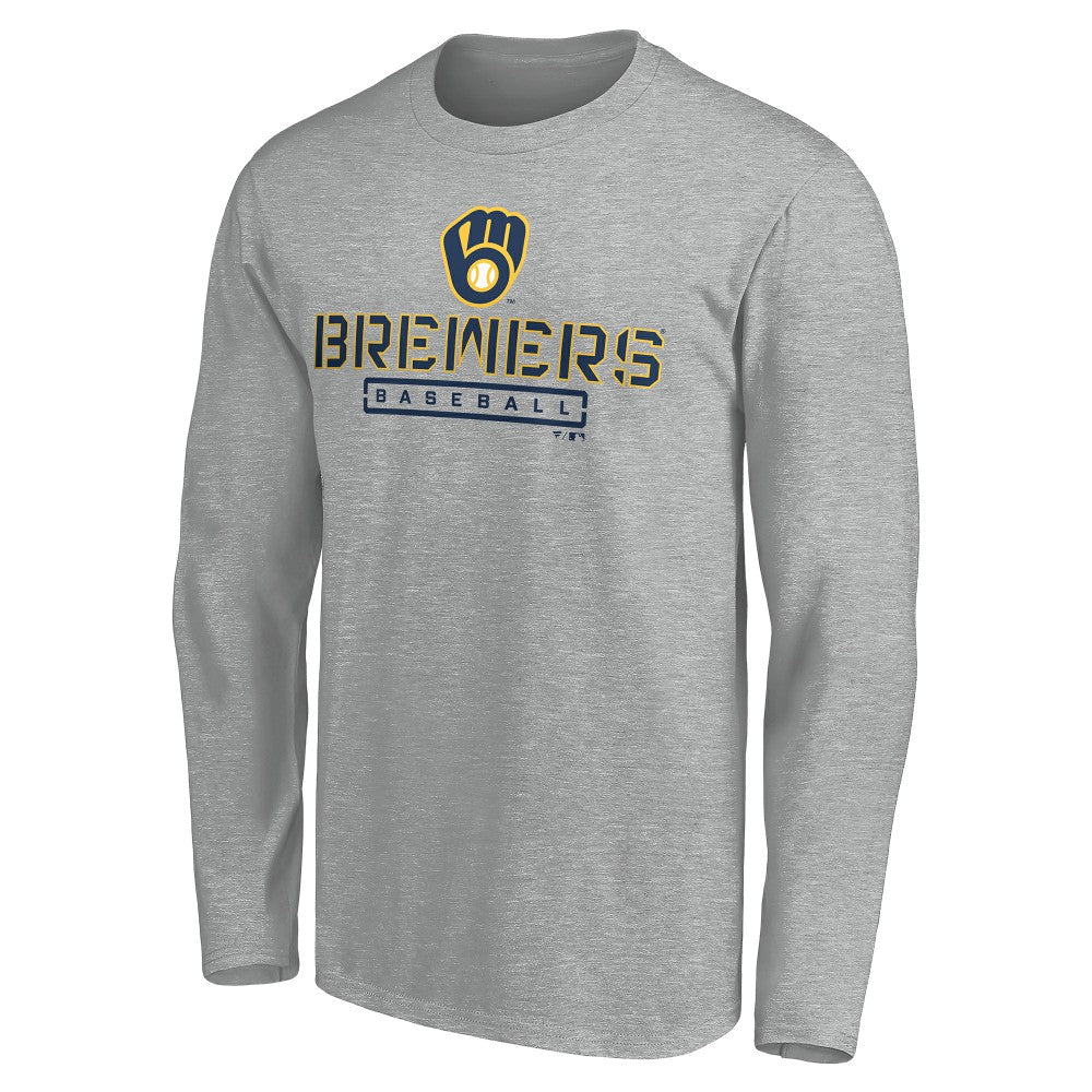 Milwaukee Brewers Evanston Stencil Long Sleeve T-Shirt - MLB T-shirts
