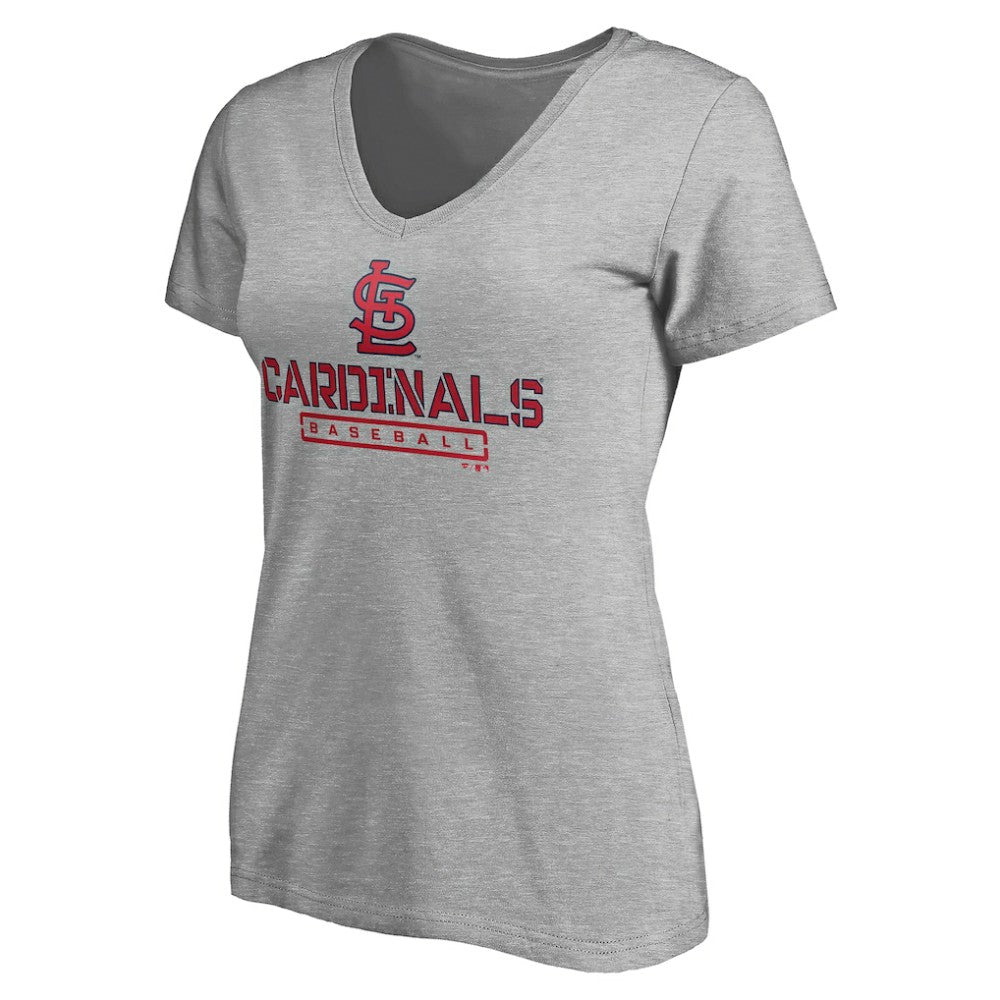 St. Louis Cardinals Women's Evanston Stencil V-Neck T-Shirt - MLB T-shirts