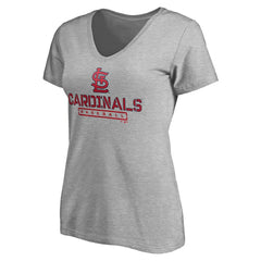 St. Louis Cardinals Women's Evanston Stencil V-Neck T-Shirt - MLB T-shirts