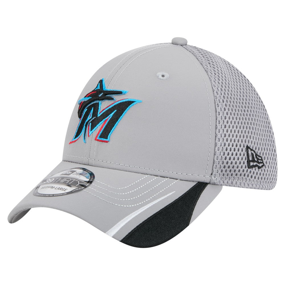 Miami Marlins New Era Linear 39THIRTY Flex Hat - MLB Hats