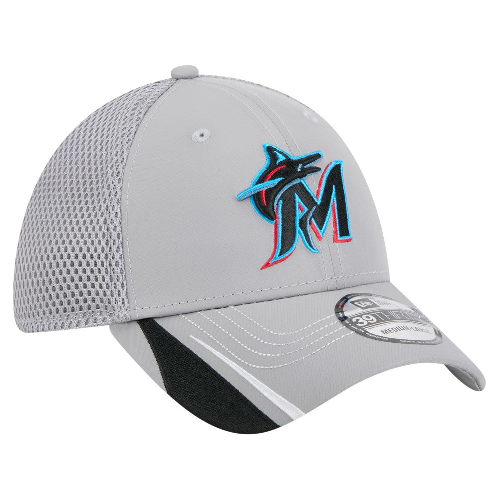 Miami Marlins New Era Linear 39THIRTY Flex Hat - MLB Hats
