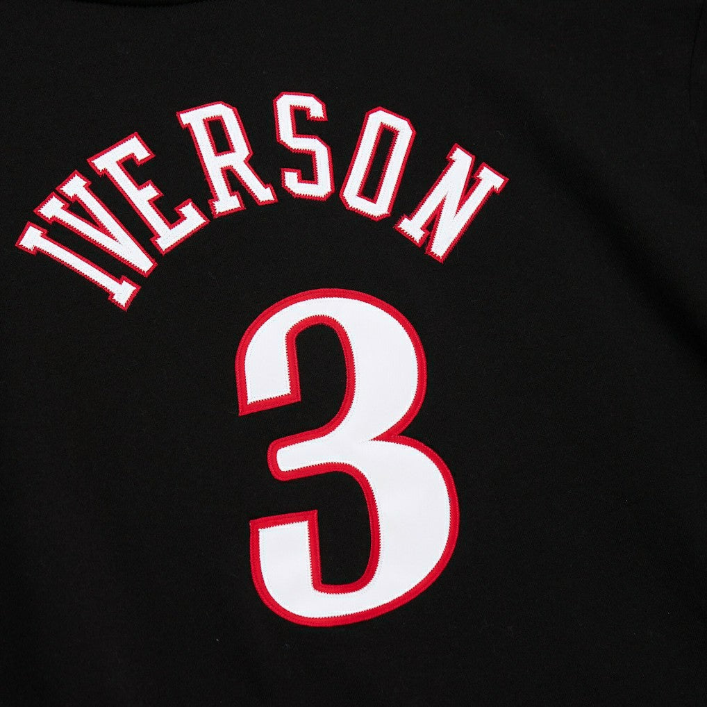 Black Allen Iverson Philadelphia 76ers Name & Number Pullover Hoodie | NBA