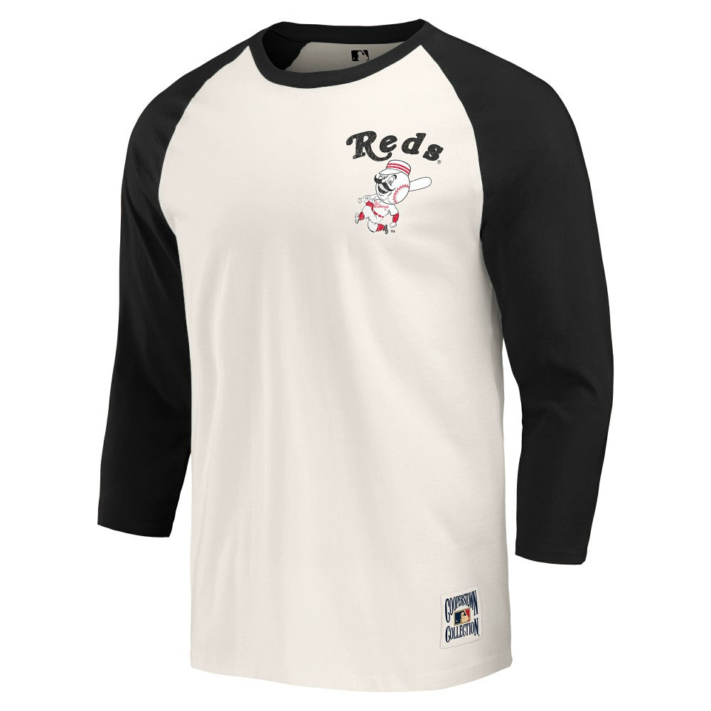 Cincinnati Reds Darius Rucker Collection by Fanatics Cooperstown Collection Raglan 3/4-Sleeve T-Shirt - MLB T-shirts