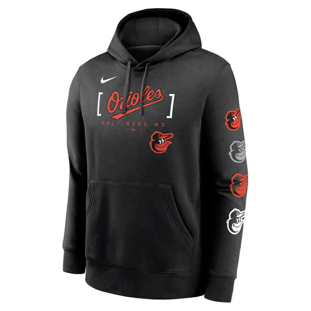 Baltimore Orioles Nike Club Stack Pullover Hoodie - MLB Hoodies