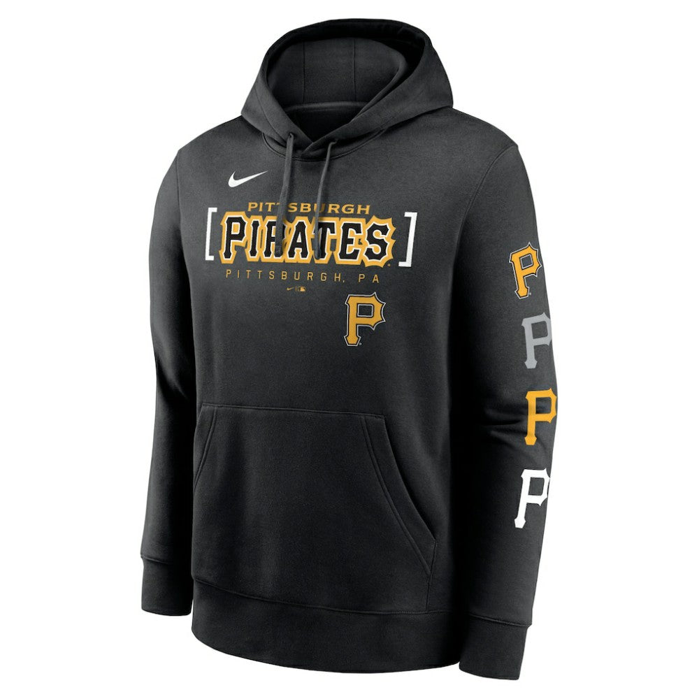 Pittsburgh Pirates Nike Club Stack Pullover Hoodie - MLB Hoodies