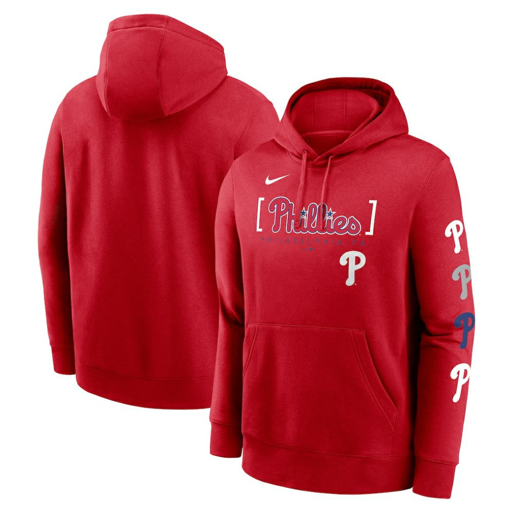 Philadelphia Phillies Nike Club Stack Pullover Hoodie - MLB Hoodies