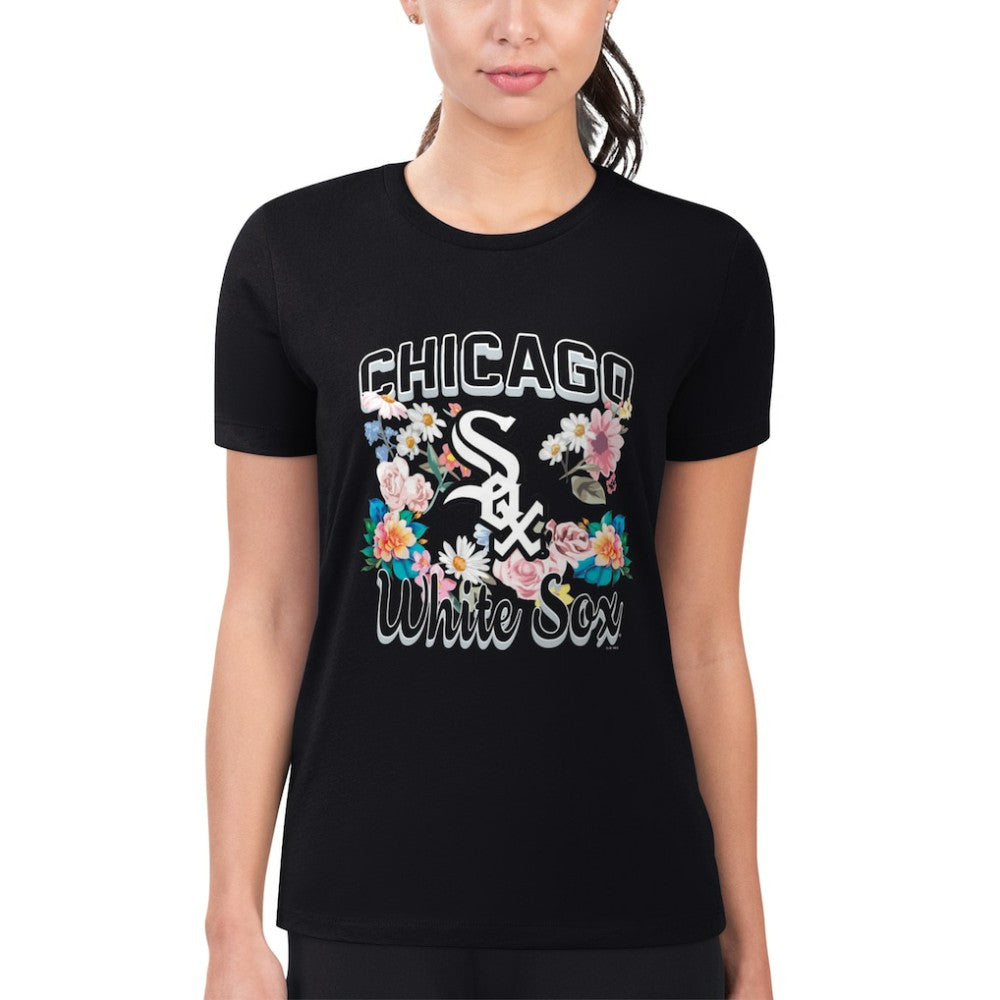 Chicago White Sox G-III 4Her by Carl Banks Women's Super-Slim Fit Lightweight Flowers Graphic T-Shirt - MLB T-shirts