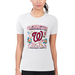 Washington Nationals G-III 4Her by Carl Banks Women's Super-Slim Fit Lightweight Flowers Graphic T-Shirt - MLB T-shirts
