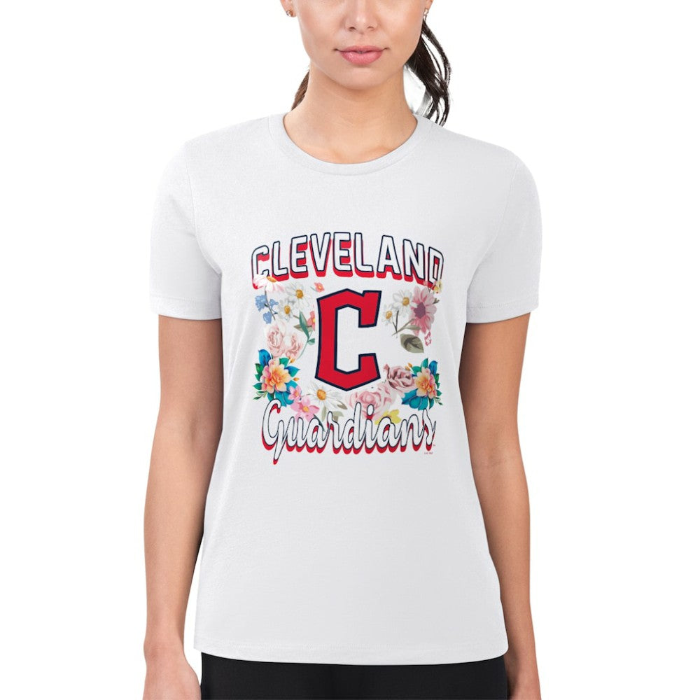 Cleveland Guardians G-III 4Her by Carl Banks Women's Super-Slim Fit Lightweight Flowers Graphic T-Shirt - MLB T-shirts