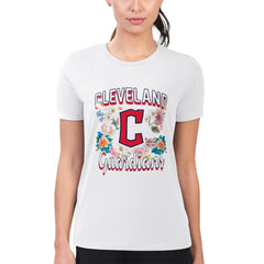 Cleveland Guardians G-III 4Her by Carl Banks Women's Super-Slim Fit Lightweight Flowers Graphic T-Shirt - MLB T-shirts