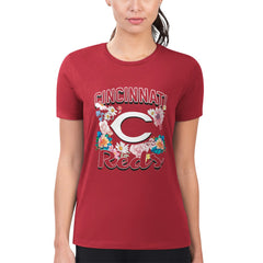 Cincinnati Reds G-III 4Her by Carl Banks Women's Super-Slim Fit Lightweight Flowers Graphic T-Shirt - MLB T-shirts