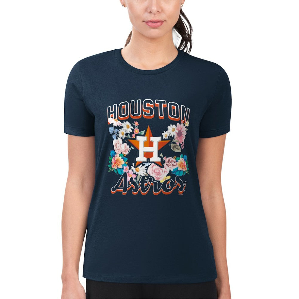Houston Astros G-III 4Her by Carl Banks Women's Super-Slim Fit Lightweight Flowers Graphic T-Shirt - MLB T-shirts