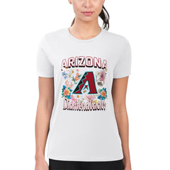 Arizona Diamondbacks G-III 4Her by Carl Banks Women's Super-Slim Fit Lightweight Flowers Graphic T-Shirt - MLB T-shirts