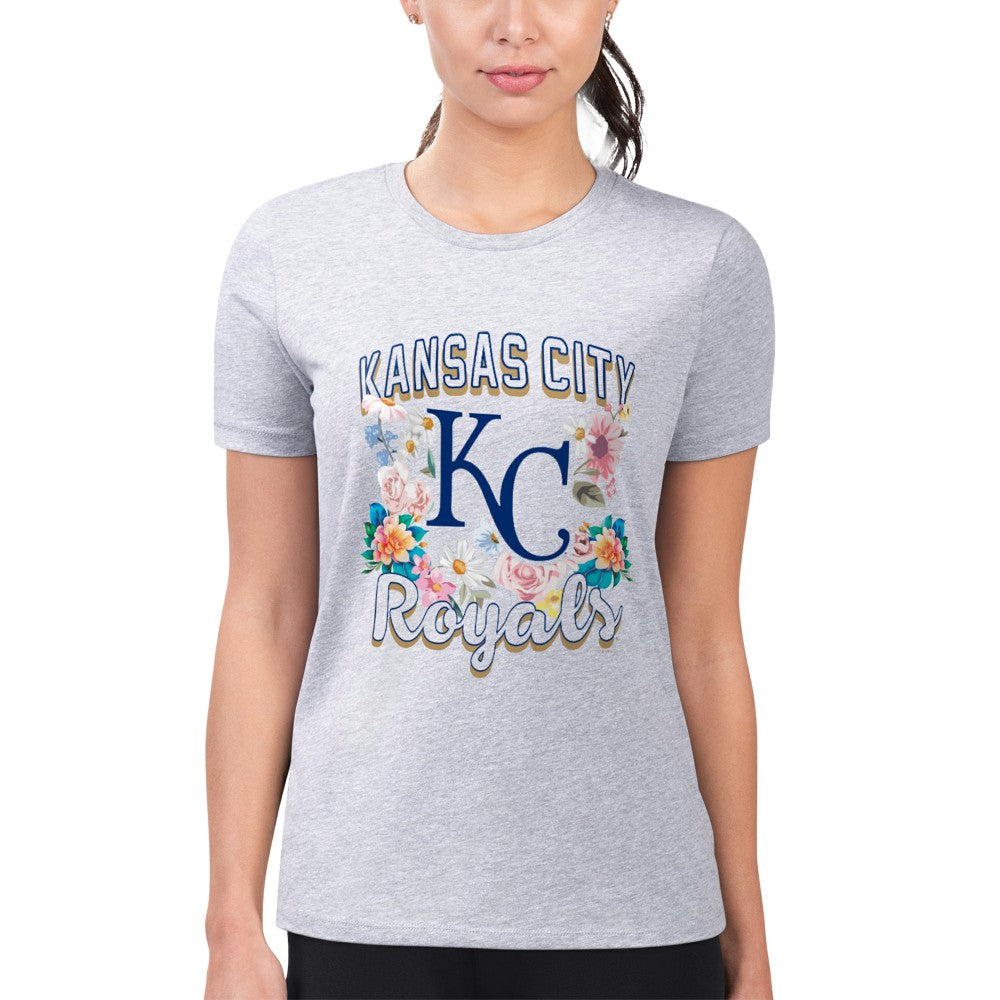 Kansas City Royals G-III 4Her by Carl Banks Women's Super-Slim Fit Lightweight Flowers Graphic T-Shirt - MLB T-shirts