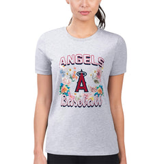Los Angeles Angels G-III 4Her by Carl Banks Women's Super-Slim Fit Lightweight Flowers Graphic T-Shirt - MLB T-shirts