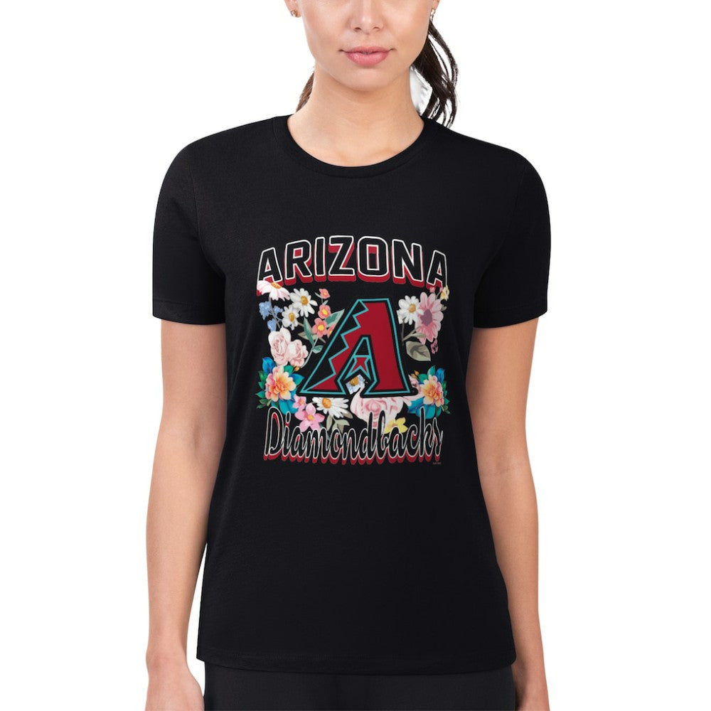 Arizona Diamondbacks G-III 4Her by Carl Banks Women's Super-Slim Fit Lightweight Flowers Graphic T-Shirt - MLB T-shirts