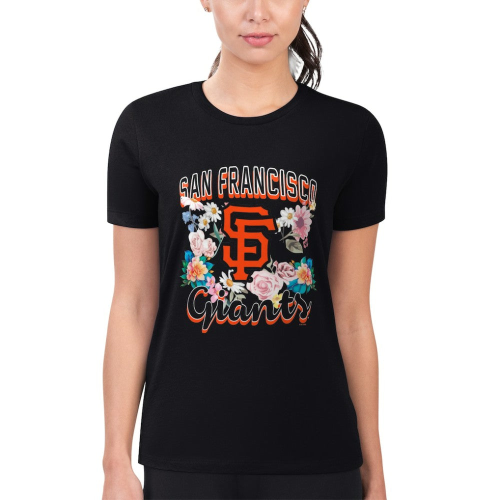 San Francisco Giants G-III 4Her by Carl Banks Women's Super-Slim Fit Lightweight Flowers Graphic T-Shirt - MLB T-shirts