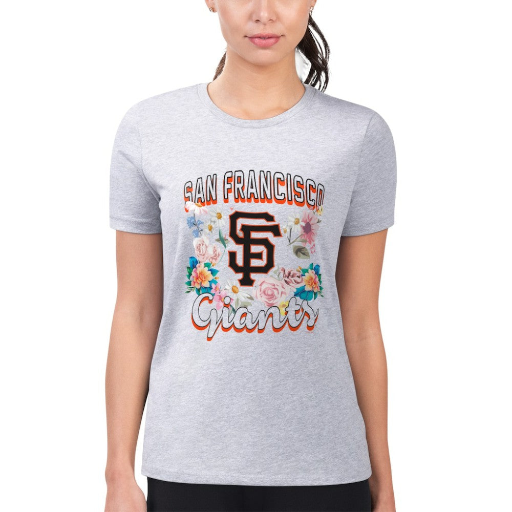 San Francisco Giants G-III 4Her by Carl Banks Women's Super-Slim Fit Lightweight Flowers Graphic T-Shirt - MLB T-shirts