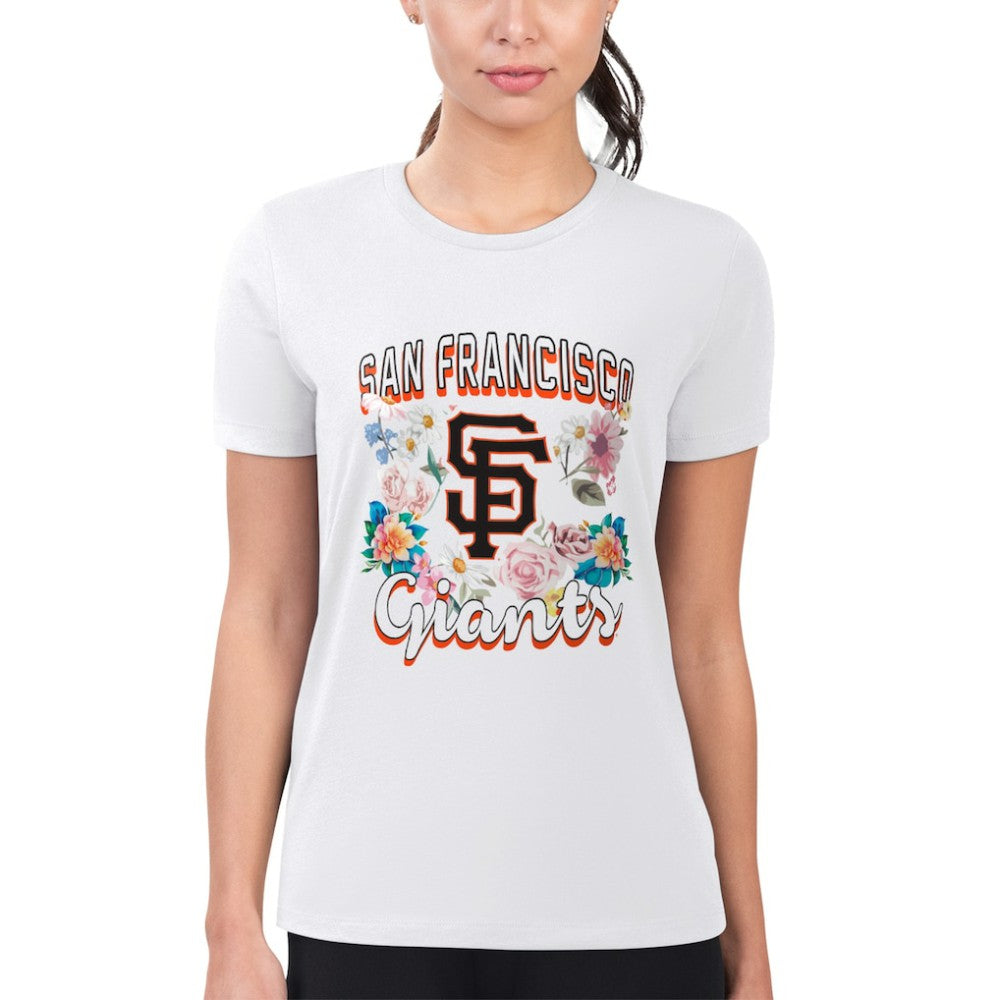 San Francisco Giants G-III 4Her by Carl Banks Women's Super-Slim Fit Lightweight Flowers Graphic T-Shirt - MLB T-shirts