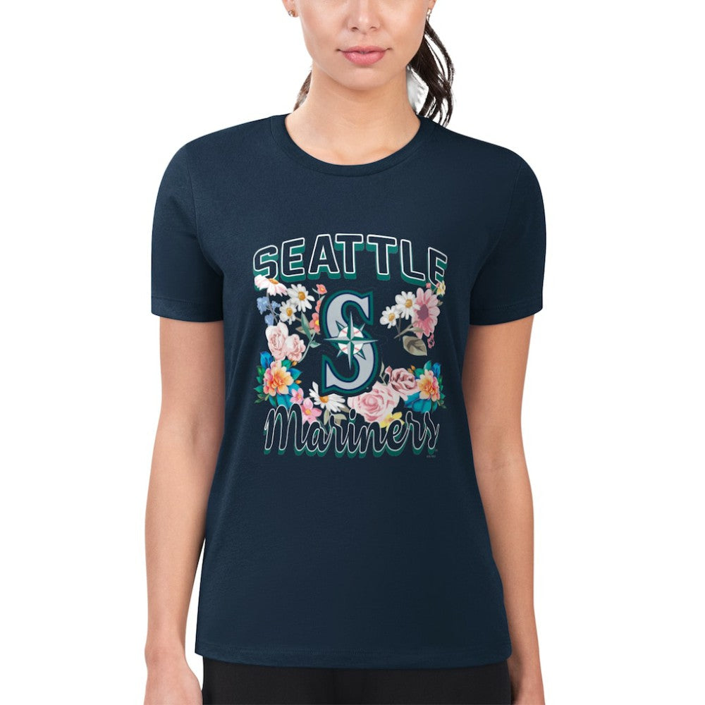 Seattle Mariners G-III 4Her by Carl Banks Women's Super-Slim Fit Lightweight Flowers Graphic T-Shirt - MLB T-shirts