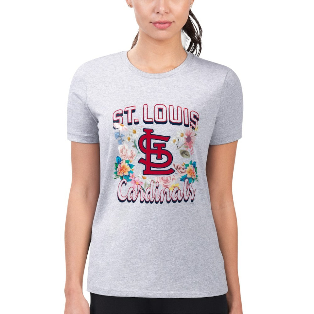 St. Louis Cardinals G-III 4Her by Carl Banks Women's Super-Slim Fit Lightweight Flowers Graphic T-Shirt - MLB T-shirts