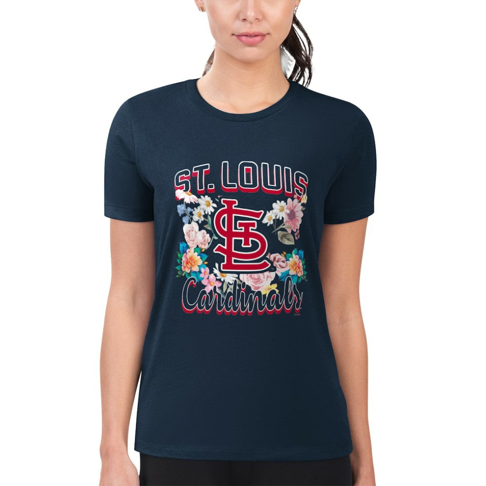 St. Louis Cardinals G-III 4Her by Carl Banks Women's Super-Slim Fit Lightweight Flowers Graphic T-Shirt - MLB T-shirts