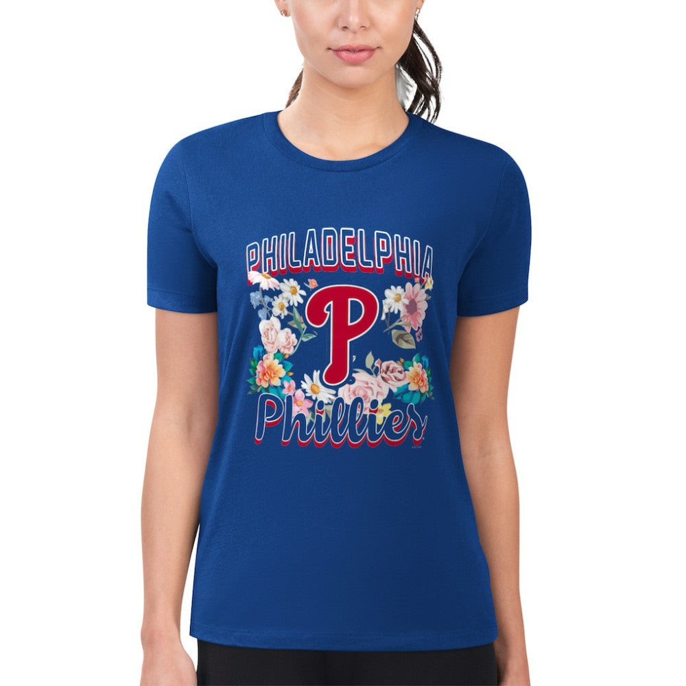 Philadelphia Phillies G-III 4Her by Carl Banks Women's Super-Slim Fit Lightweight Flowers Graphic T-Shirt - MLB T-shirts