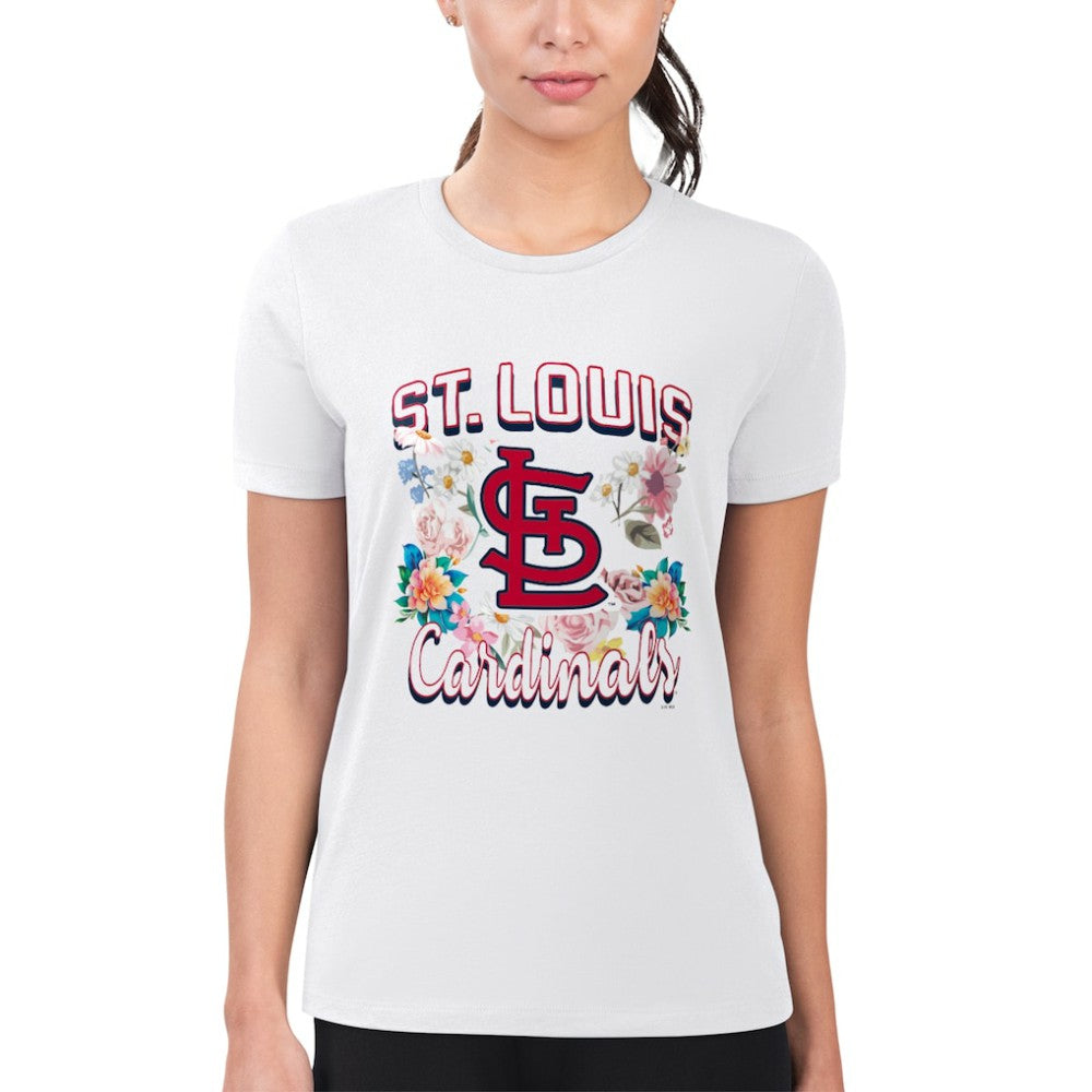 St. Louis Cardinals G-III 4Her by Carl Banks Women's Super-Slim Fit Lightweight Flowers Graphic T-Shirt - MLB T-shirts