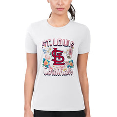 St. Louis Cardinals G-III 4Her by Carl Banks Women's Super-Slim Fit Lightweight Flowers Graphic T-Shirt - MLB T-shirts