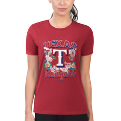 Texas Rangers G-III 4Her by Carl Banks Women's Super-Slim Fit Lightweight Flowers Graphic T-Shirt - MLB T-shirts