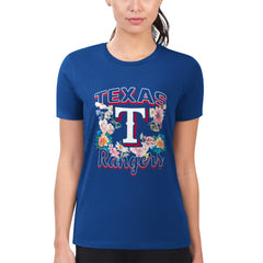 Texas Rangers G-III 4Her by Carl Banks Women's Super-Slim Fit Lightweight Flowers Graphic T-Shirt - MLB T-shirts
