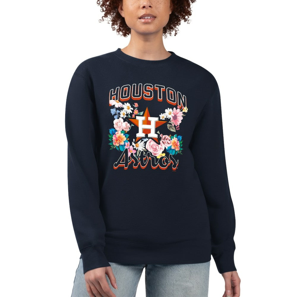 Houston Astros G-III 4Her by Carl Banks Women's Flowers Graphic Pullover Sweatshirt - MLB Pullover