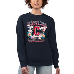 Cleveland Guardians G-III 4Her by Carl Banks Women's Flowers Graphic Pullover Sweatshirt - MLB Pullover