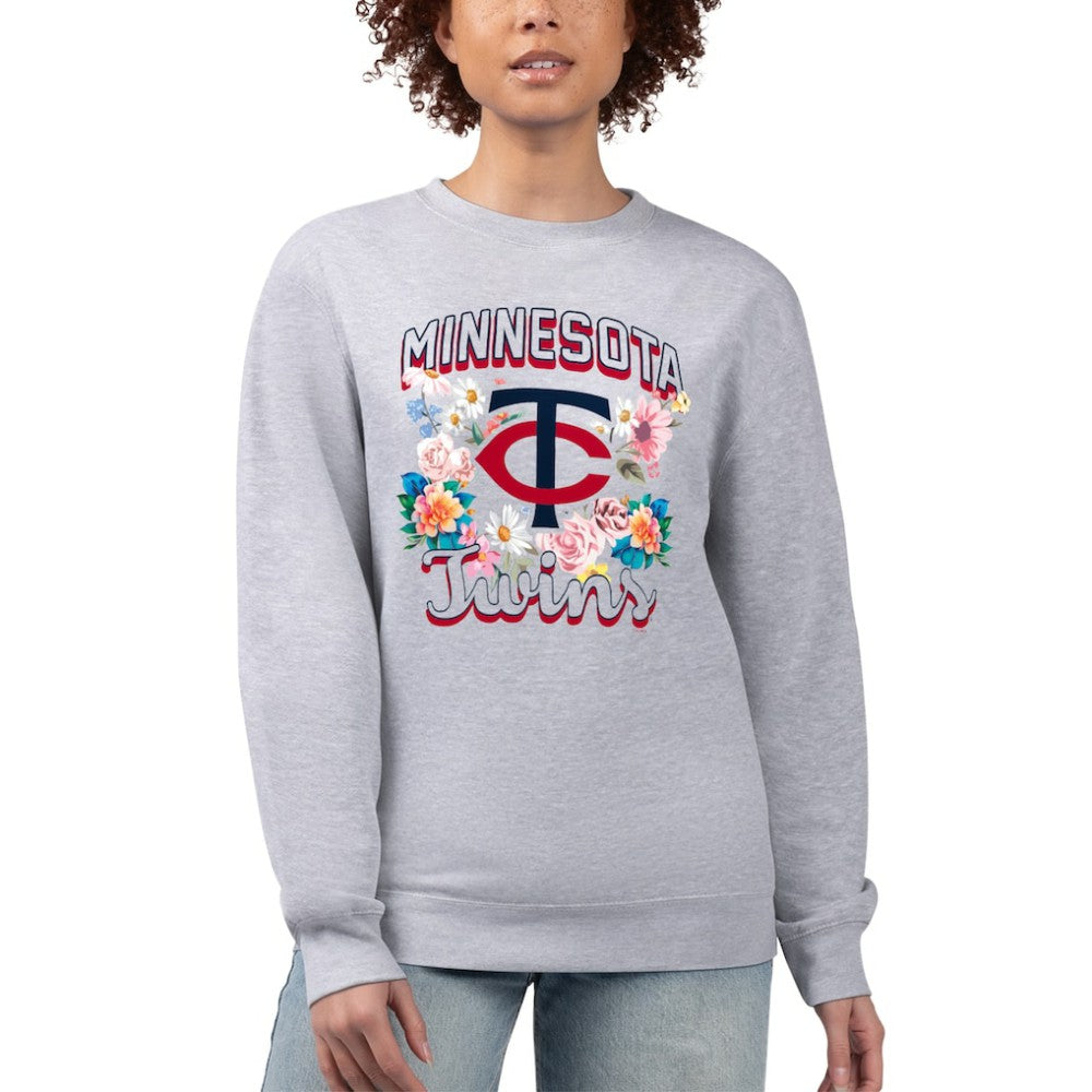 Minnesota Twins G-III 4Her by Carl Banks Women's Flowers Graphic Pullover Sweatshirt - MLB Pullover
