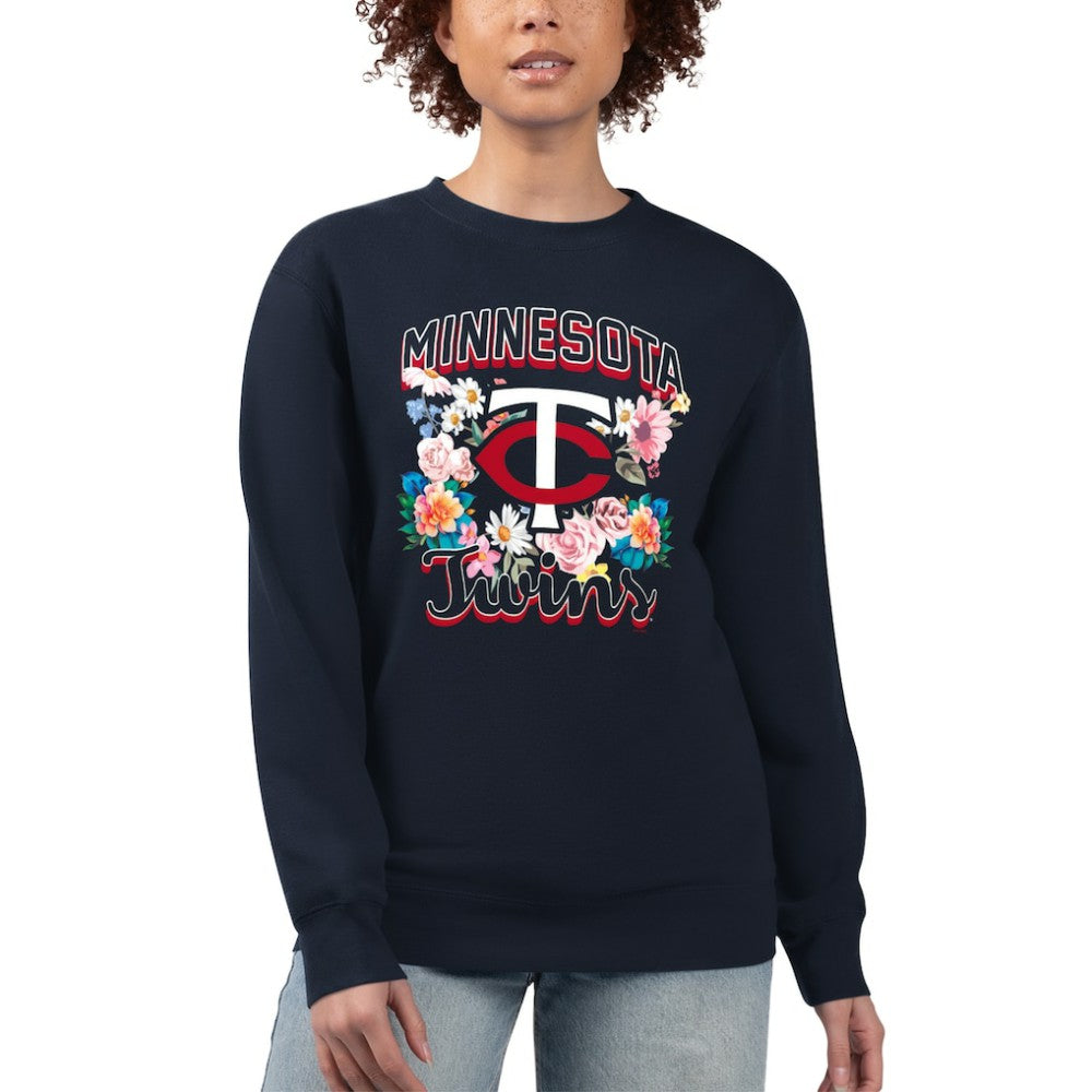 Minnesota Twins G-III 4Her by Carl Banks Women's Flowers Graphic Pullover Sweatshirt - MLB Pullover