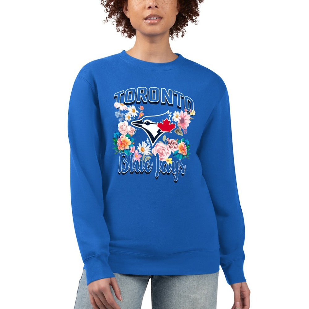 Toronto Blue Jays G-III 4Her by Carl Banks Women's Flowers Graphic Pullover Sweatshirt - MLB Pullover