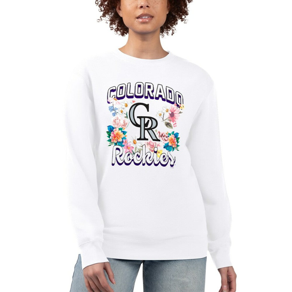 Colorado Rockies G-III 4Her by Carl Banks Women's Flowers Graphic Pullover Sweatshirt - MLB Pullover