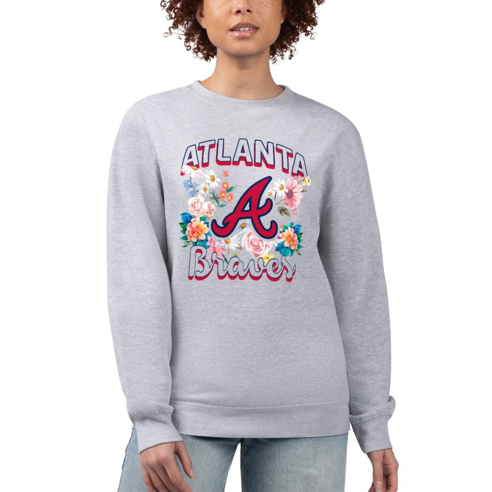Atlanta Braves G-III 4Her by Carl Banks Women's Flowers Graphic Pullover Sweatshirt - MLB Pullover