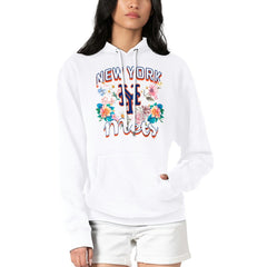 New York Mets G-III 4Her by Carl Banks Women's Flowers Graphic Pullover Hoodie - MLB Hoodies