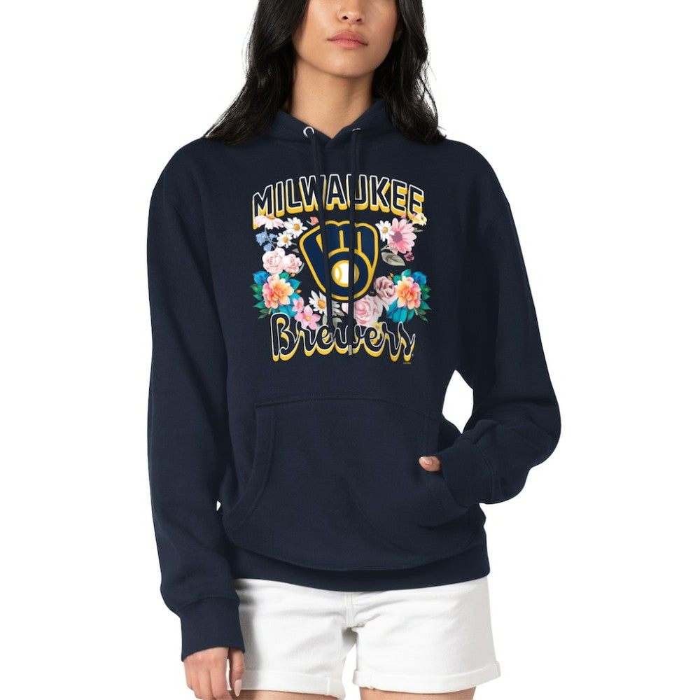 Milwaukee Brewers G-III 4Her by Carl Banks Women's Flowers Graphic Pullover Hoodie - MLB Hoodies