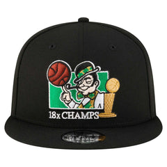 Black Boston Celtics Lucky 18x Champs 9FIFTY Snapback Hat | NBA