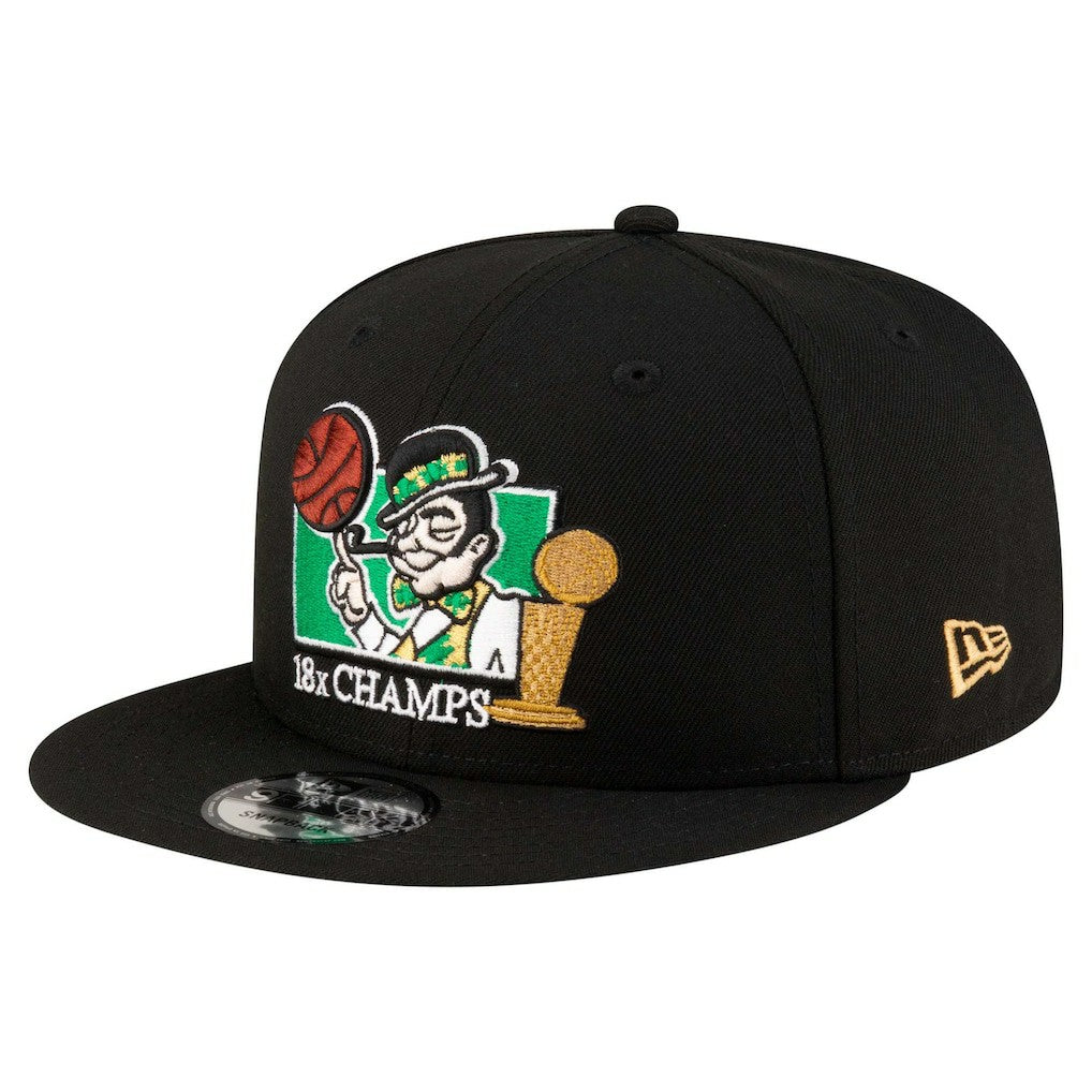 Black Boston Celtics Lucky 18x Champs 9FIFTY Snapback Hat | NBA