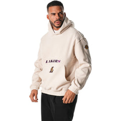 Cream Los Angeles Lakers The Wild Collective Unisex Corduroy Tri-Blend Pullover Hoodie | NBA