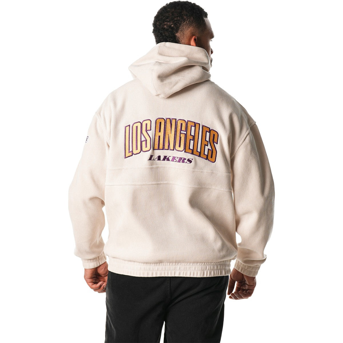 Cream Los Angeles Lakers The Wild Collective Unisex Corduroy Tri-Blend Pullover Hoodie | NBA