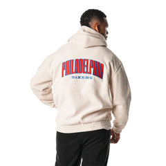 Cream Philadelphia 76ers The Wild Collective Unisex Corduroy Tri-Blend Pullover Hoodie | NBA